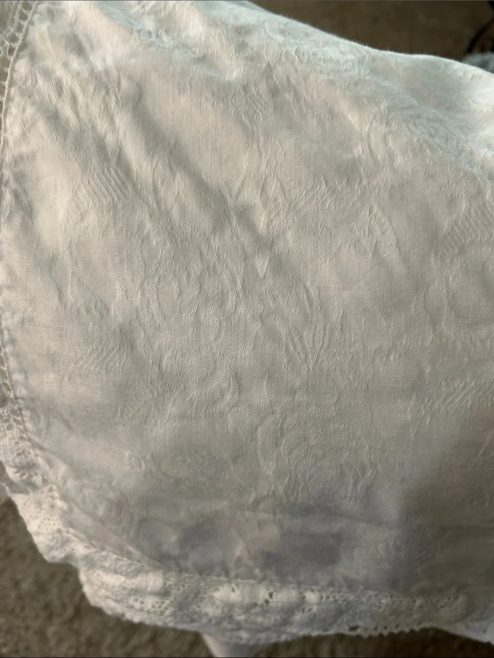 NWOT Vintage Simply Shabby Chic White Crochet Lace Table Cloth | Rectangle